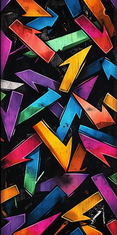 Colorful graffiti style arrows design wallpaper