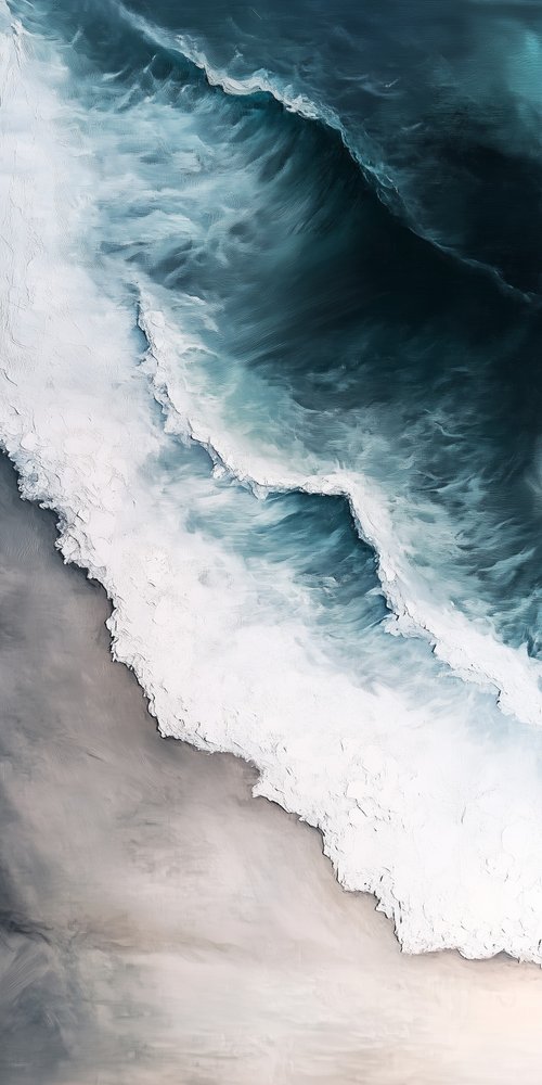 Waves crashing on shore wallpaper