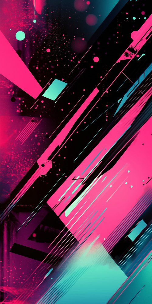 Abstract geometric neon design wallpaper