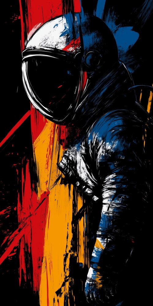 Astronaut in the style of dave mckean wallpaper