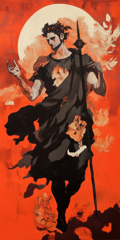 Mythical figure with spear wallpaper