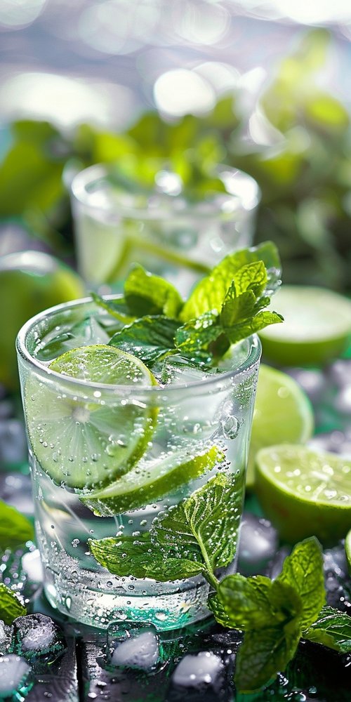 Mojito drink with mint lime wallpaper