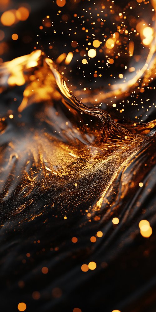 Golden abstract light particles wallpaper