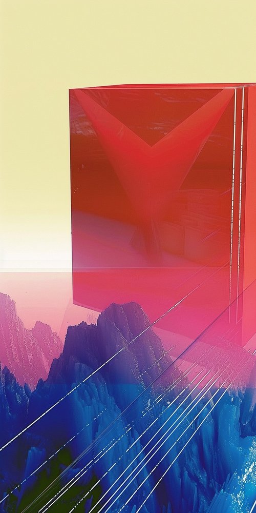 Abstract art red and blue wallpaper