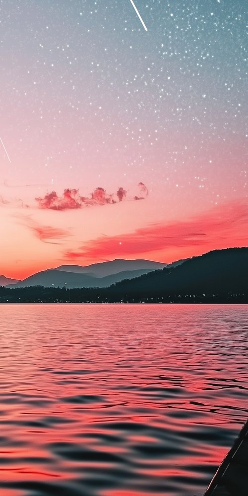 A boat is sitting on the water at sunset wallpaper