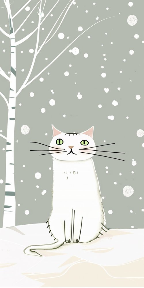 snowy_cat_scene wallpaper