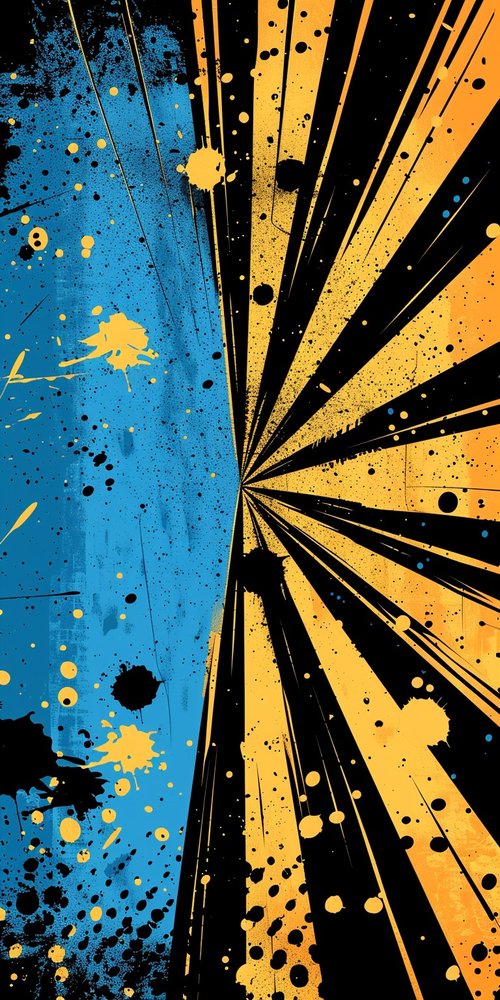 Abstract art blue yellow wallpaper