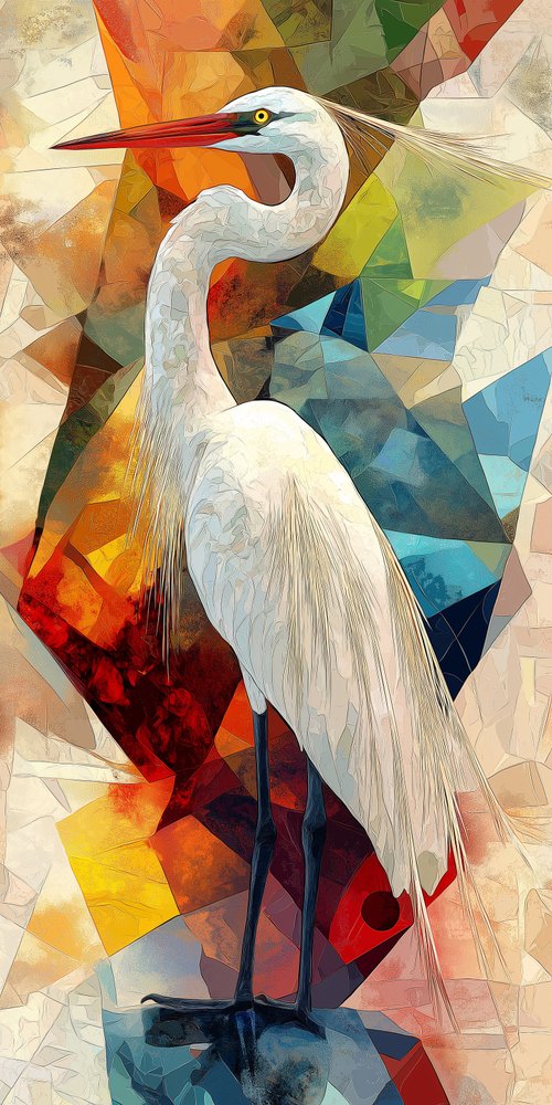 Colorful abstract bird illustration wallpaper