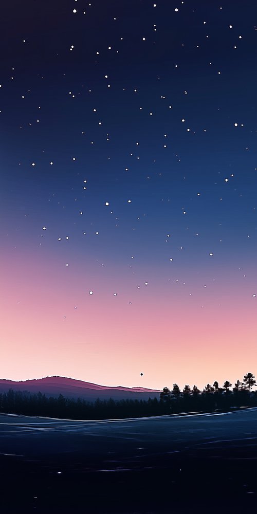 A night sky with stars and a small town wallpaper