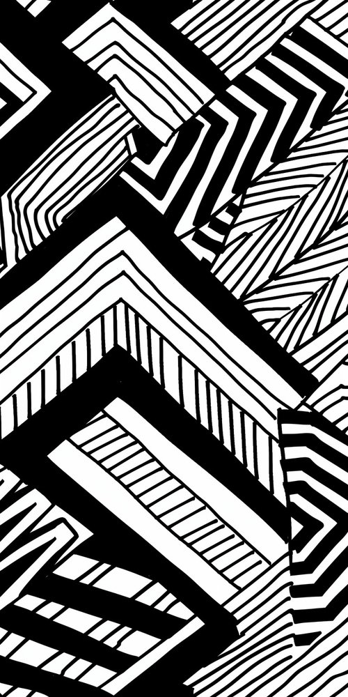 Black and white geometric patterns wallpaper