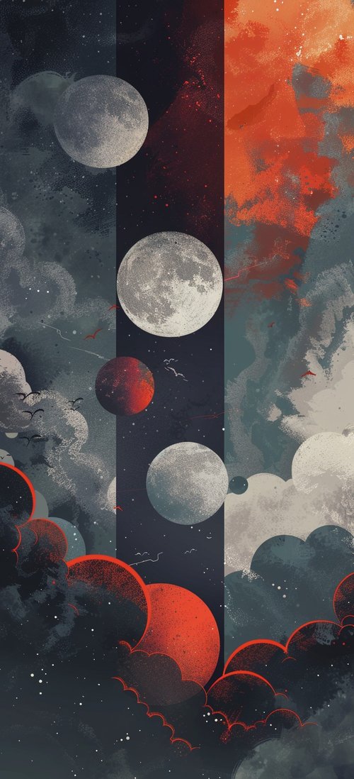 Galactic moonscape art wallpaper