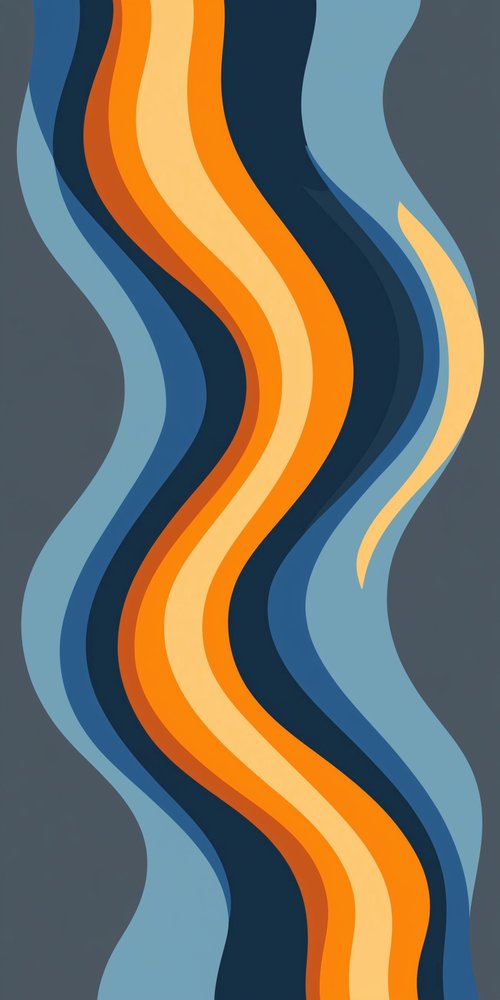 Vector flat illustration of long horizontal orange wallpaper