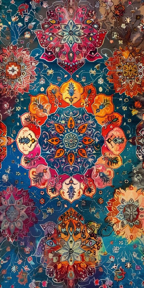 Colorful flower pattern wallpaper