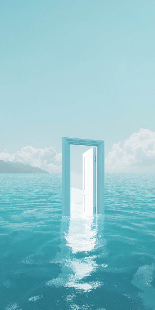 Door in the middle of the sea 2 wallpaper
