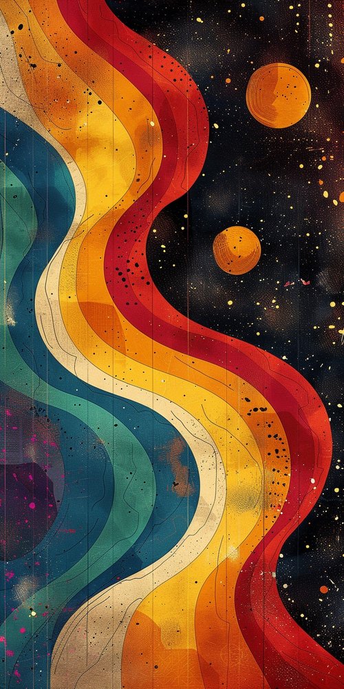 Abstract colorful wavy pattern wallpaper