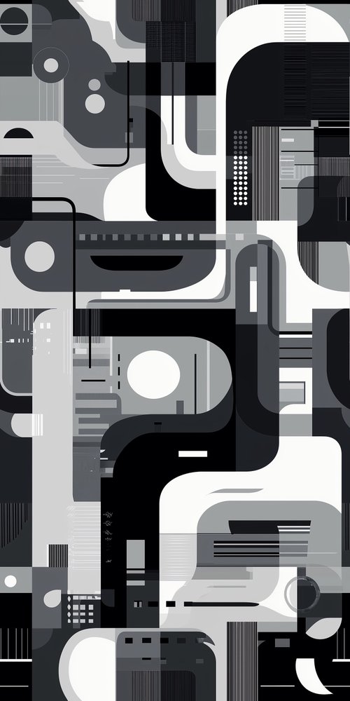 A black and white abstract pattern wallpaper