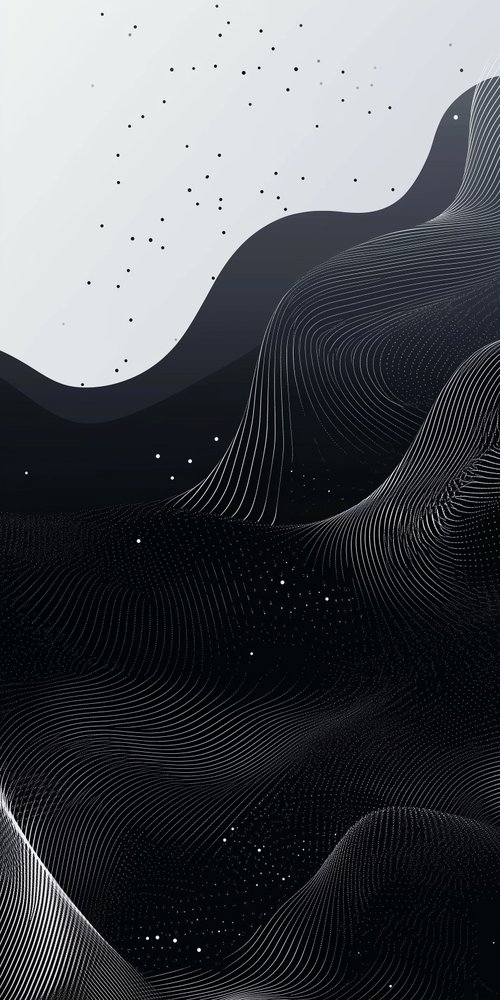 A black and white abstract background with wavy lines wallpaper