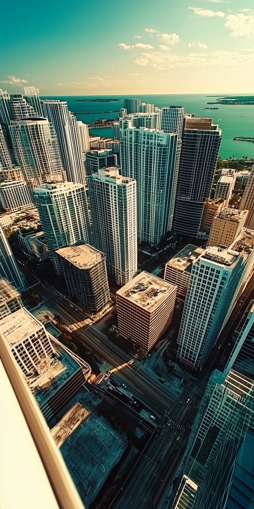 A view of the city from a high rise