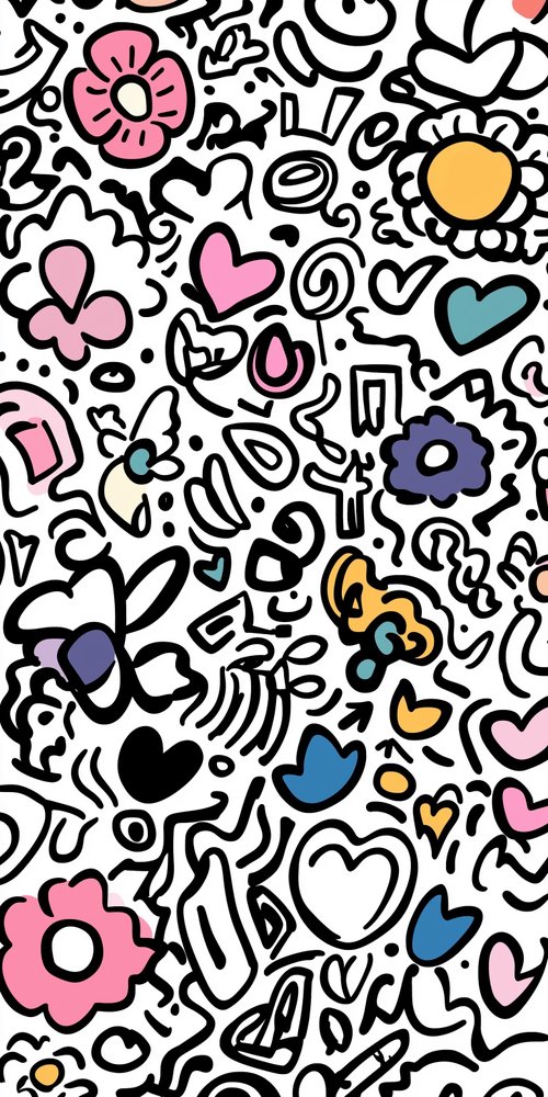 A pattern with hearts and hearts wallpaper