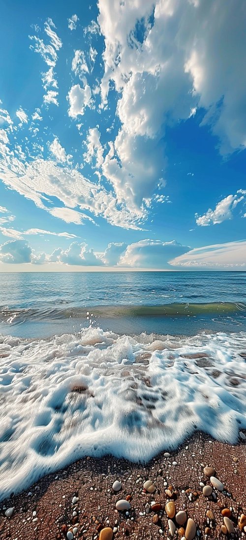 Ocean waves and cloudy sky wallpaper