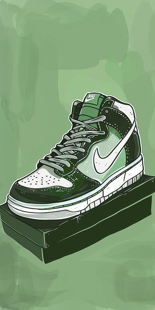 Green shoe illustration wallpaper