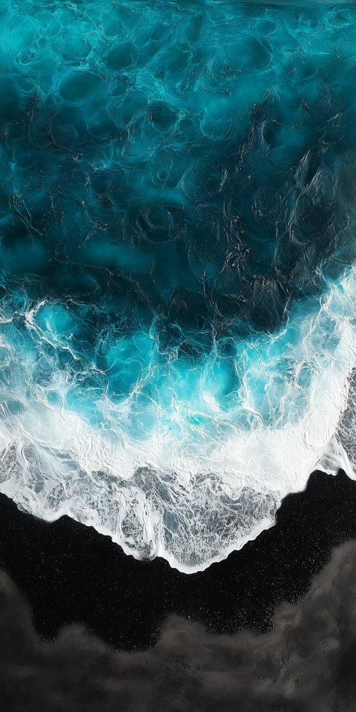 Abstract ocean wave artwork wallpaper