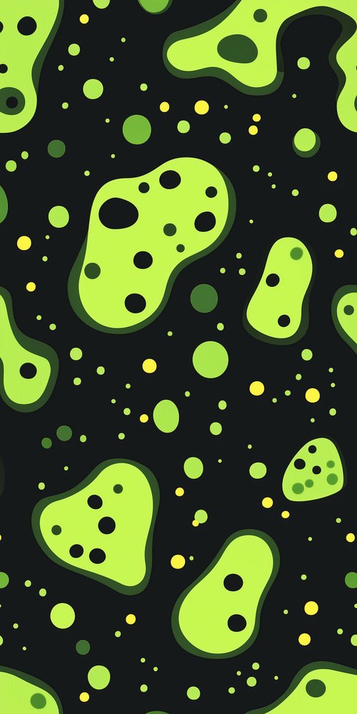 A green and black background with small yellow dots wallpaper