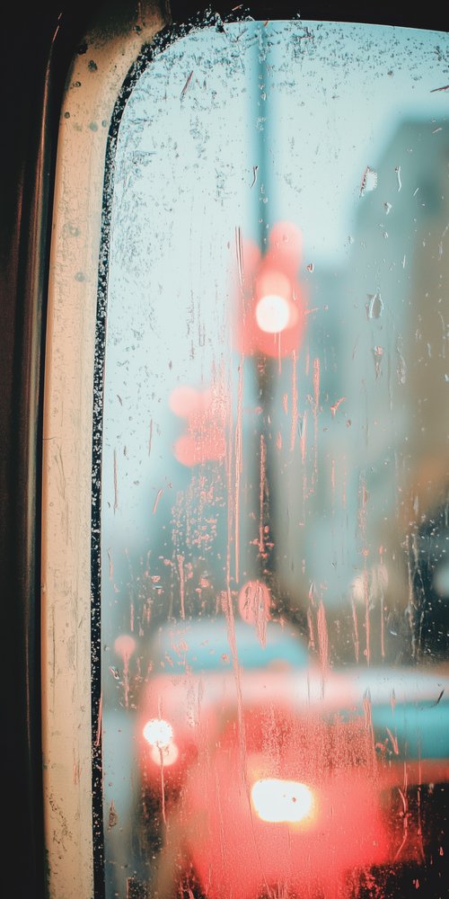 A view of a car through a window wallpaper