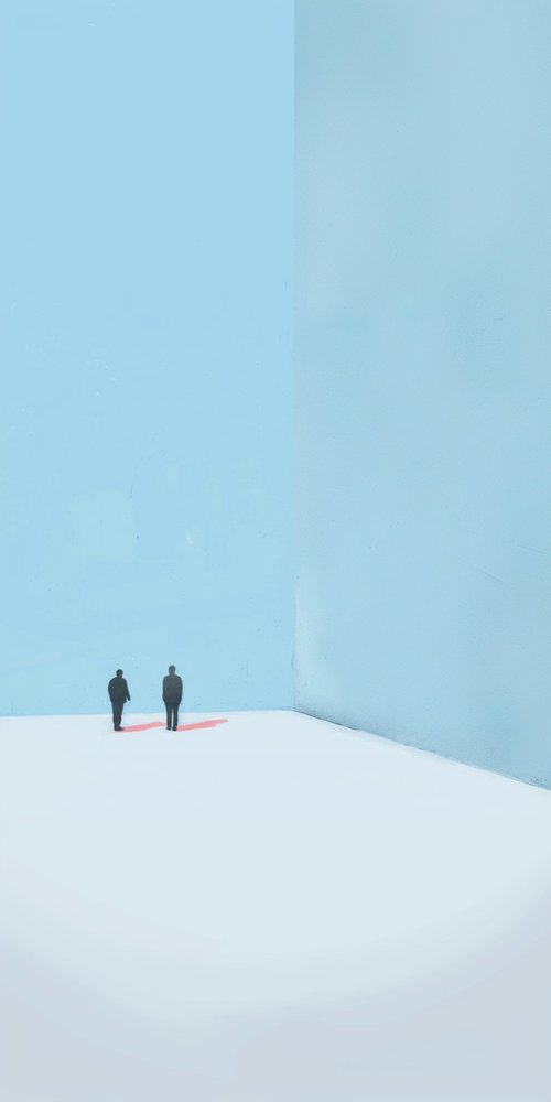 Minimalist two figures wallpaper