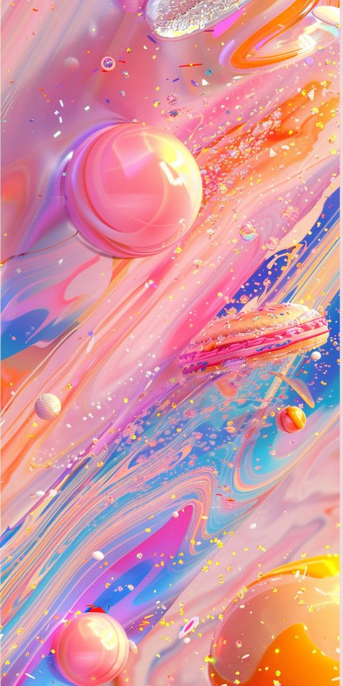 Colorful abstract space scene wallpaper