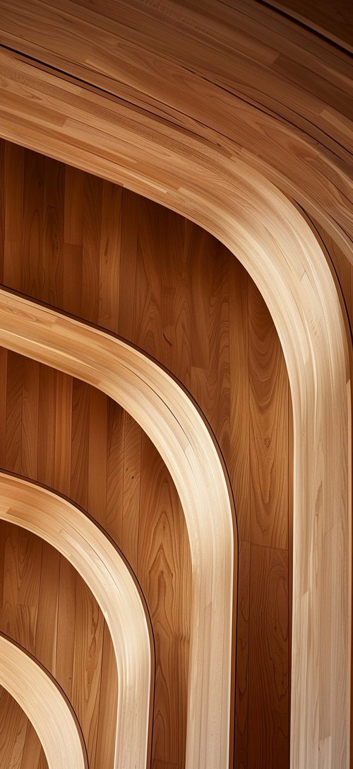 Curved wood patterns wallpaper