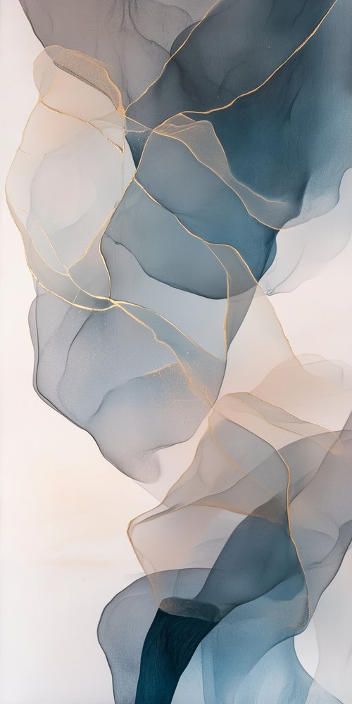 Abstract flowing shapes with lines wallpaper
