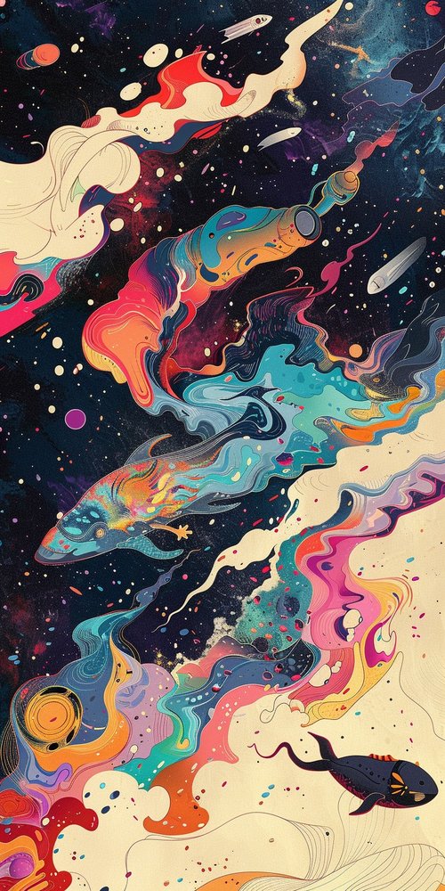 Colorful abstract cosmic scene wallpaper