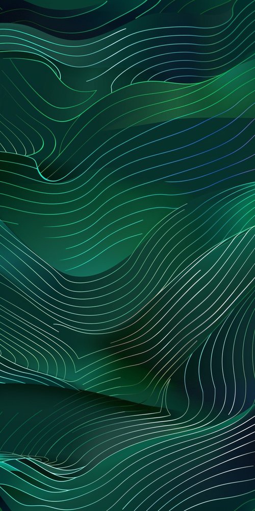 Abstract green waves pattern wallpaper