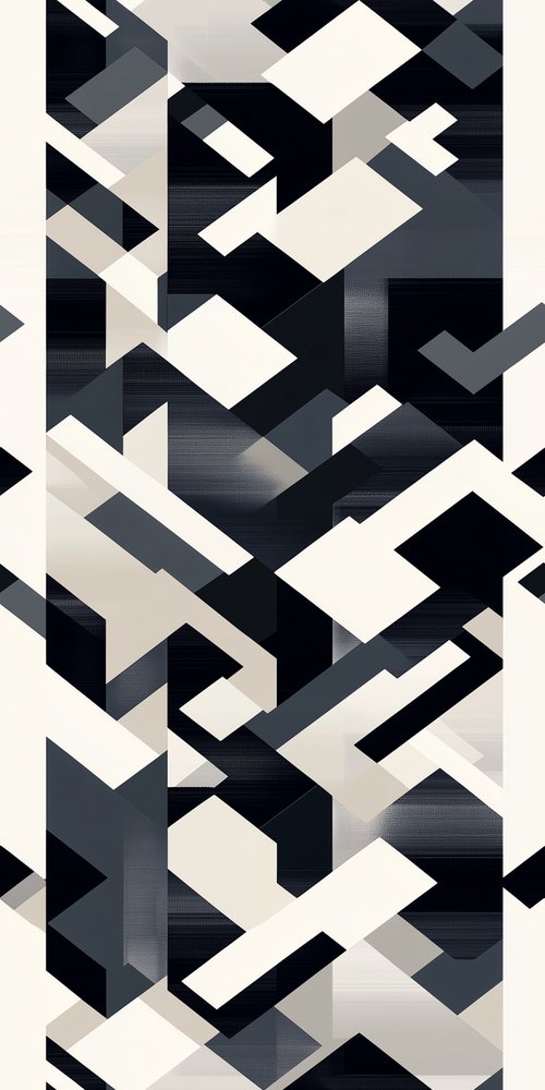 A black and white geometric pattern wallpaper