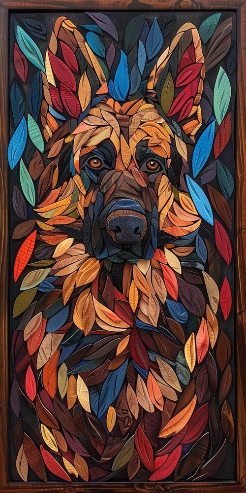Colorful dog artwork wallpaper