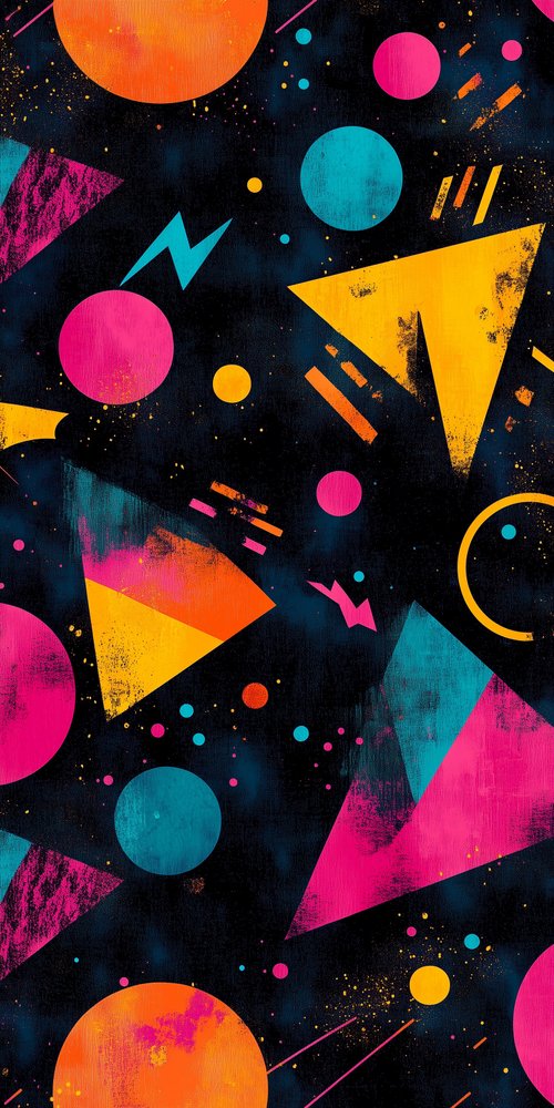 Colorful geometric shapes pattern wallpaper