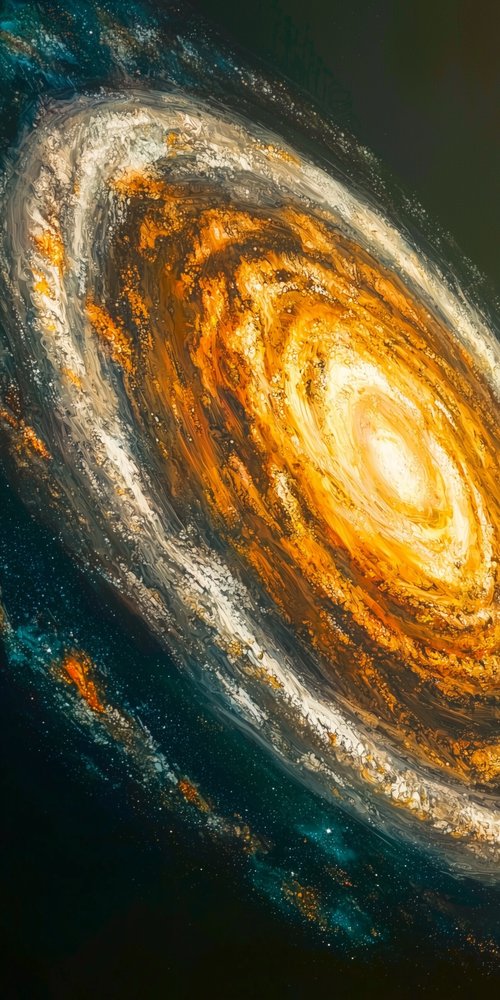 A painting of a spiral galaxy wallpaper
