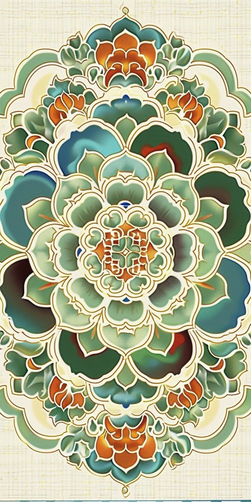 Intricate floral mandala design wallpaper