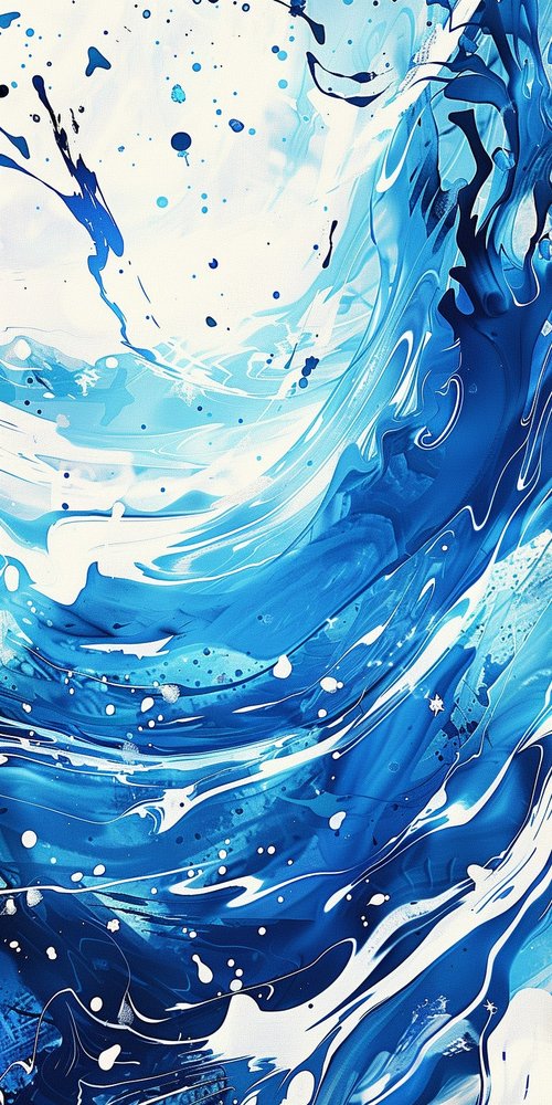 Abstract blue and white painting wallpaper