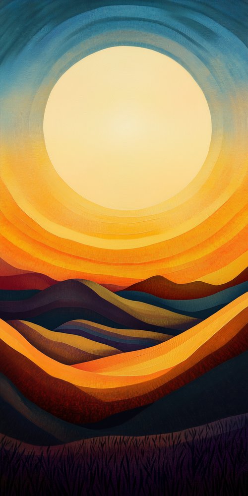 Sun and mountain wallpaper