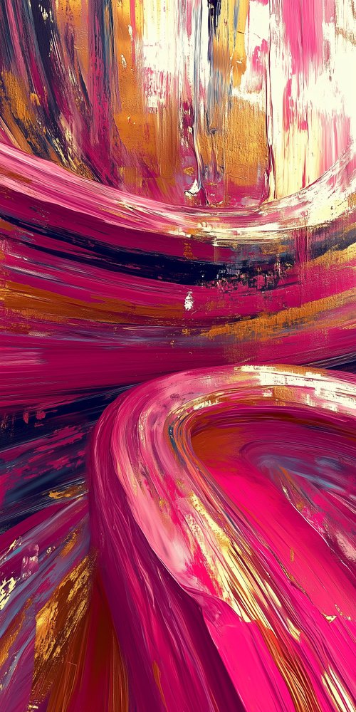 A painting of pink and yellow colors wallpaper