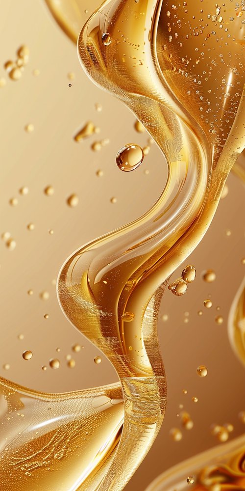 Golden liquid with bubbles wallpaper