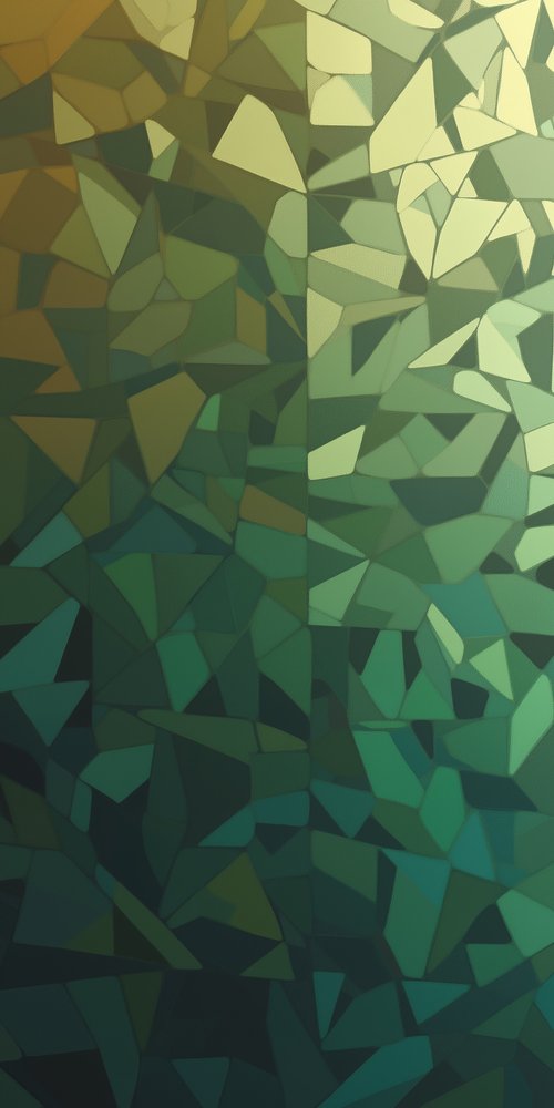 A green and yellow abstract background with small triangles wallpaper