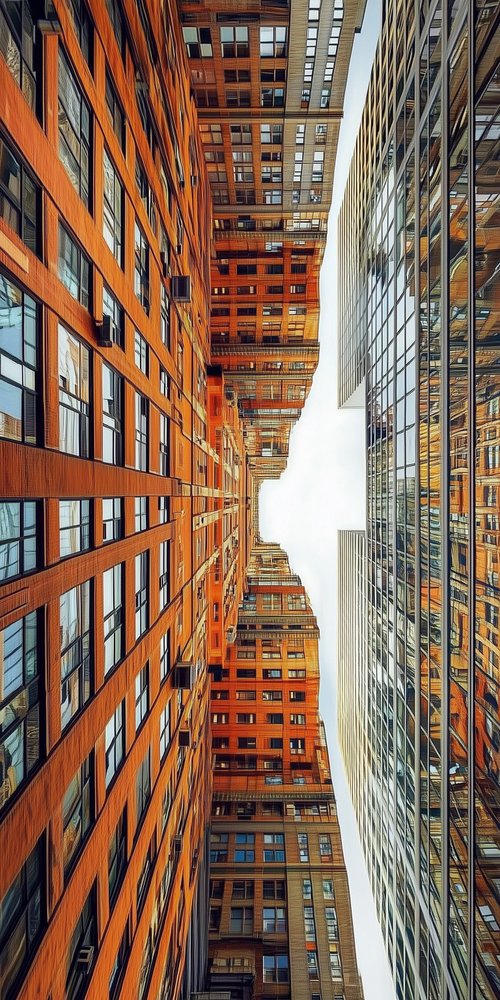 A tall building with many windows and bales wallpaper