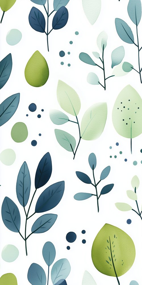 Leaf and dot pattern wallpaper