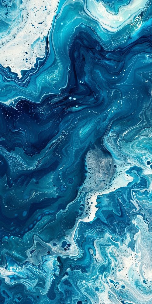 Blue and white abstract painting wallpaper