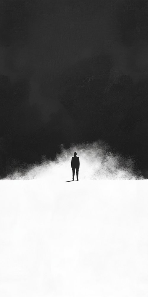Silhouette in black and white wallpaper