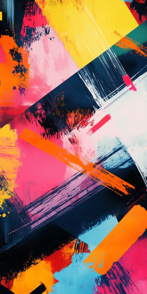 Abstract colorful brush strokes wallpaper