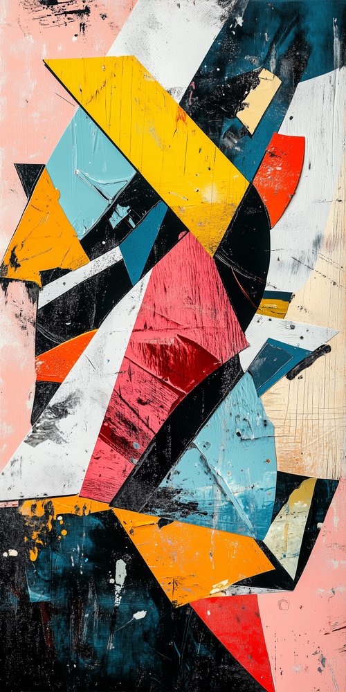 Abstract geometric shapes and colors wallpaper